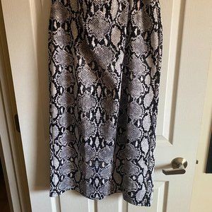 Black and white eel skin skirt.